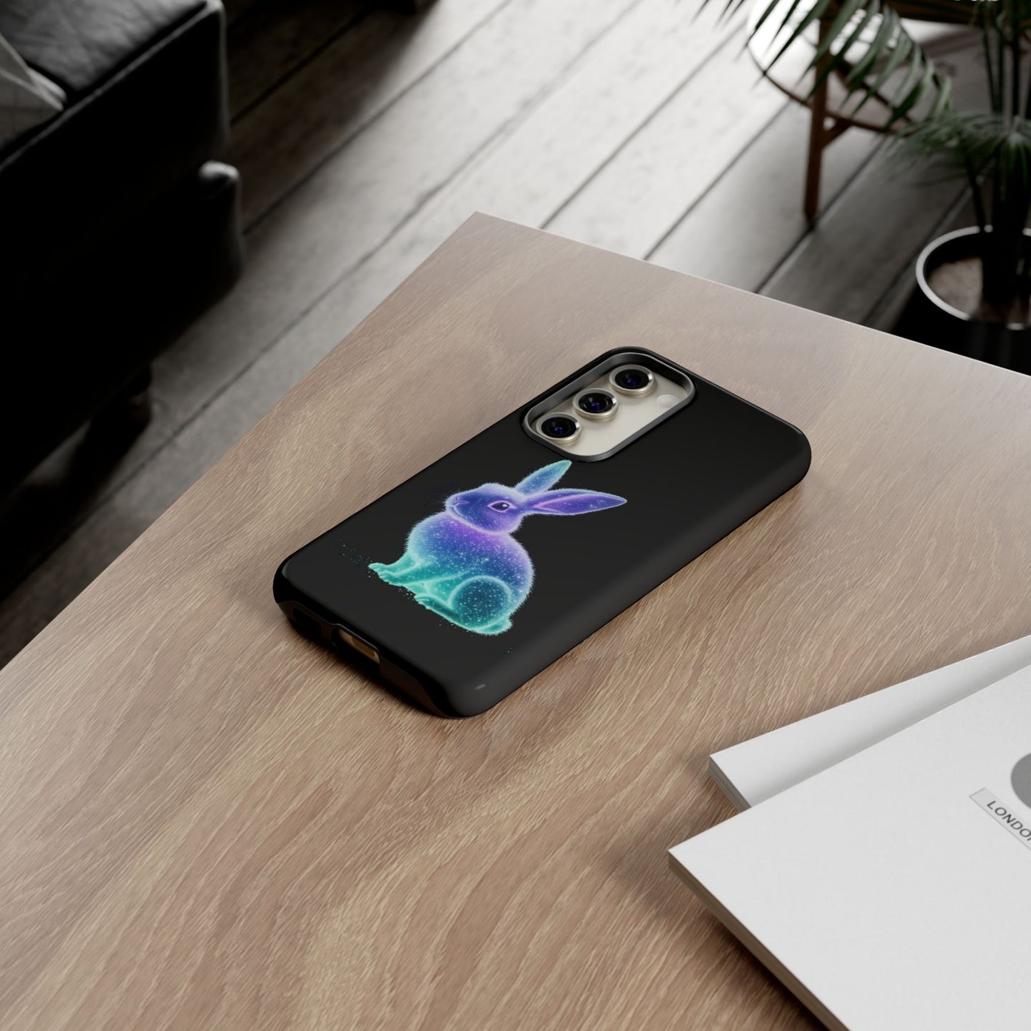 Samsung Case Bioluminescent Easter Bunny Design Easter Phone Case Easter Bunny Samsung Case Easter Accessory