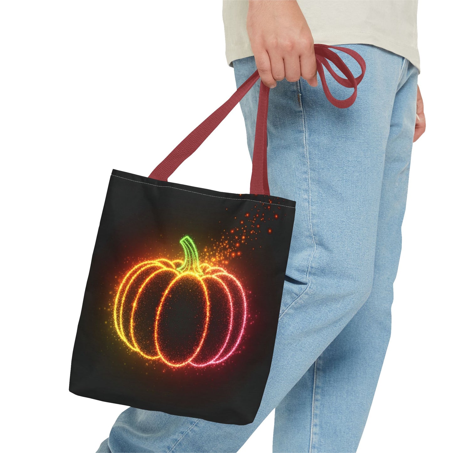 Neon Pumpkin Tote Bag, Halloween Tote, Fall Aesthetic Trick Or Treat Bag, Spooky Season Accessory, Pumpkin Bag, Fall Gift Idea