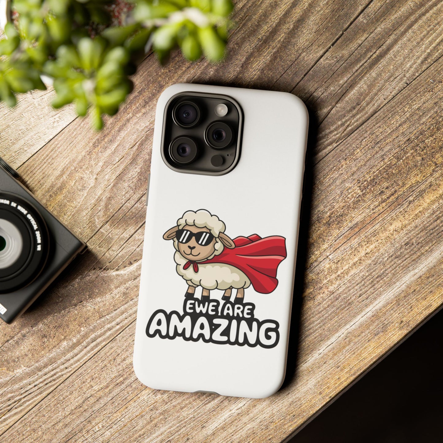 Funny iPhone Case - Cute Sheep Phone Cover - "Ewe Are Amazing" Animal Pun Gift - Motivational iPhone Case - Gift for Her or Him
