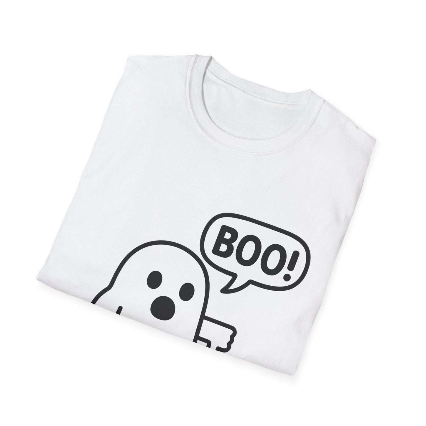 Cute Ghost Thumbs-Down 'Boo' Tee | Funny Halloween Play on Words Shirt | Spooky Season Ghost Tee | Fall Coquette Aesthetic Tee