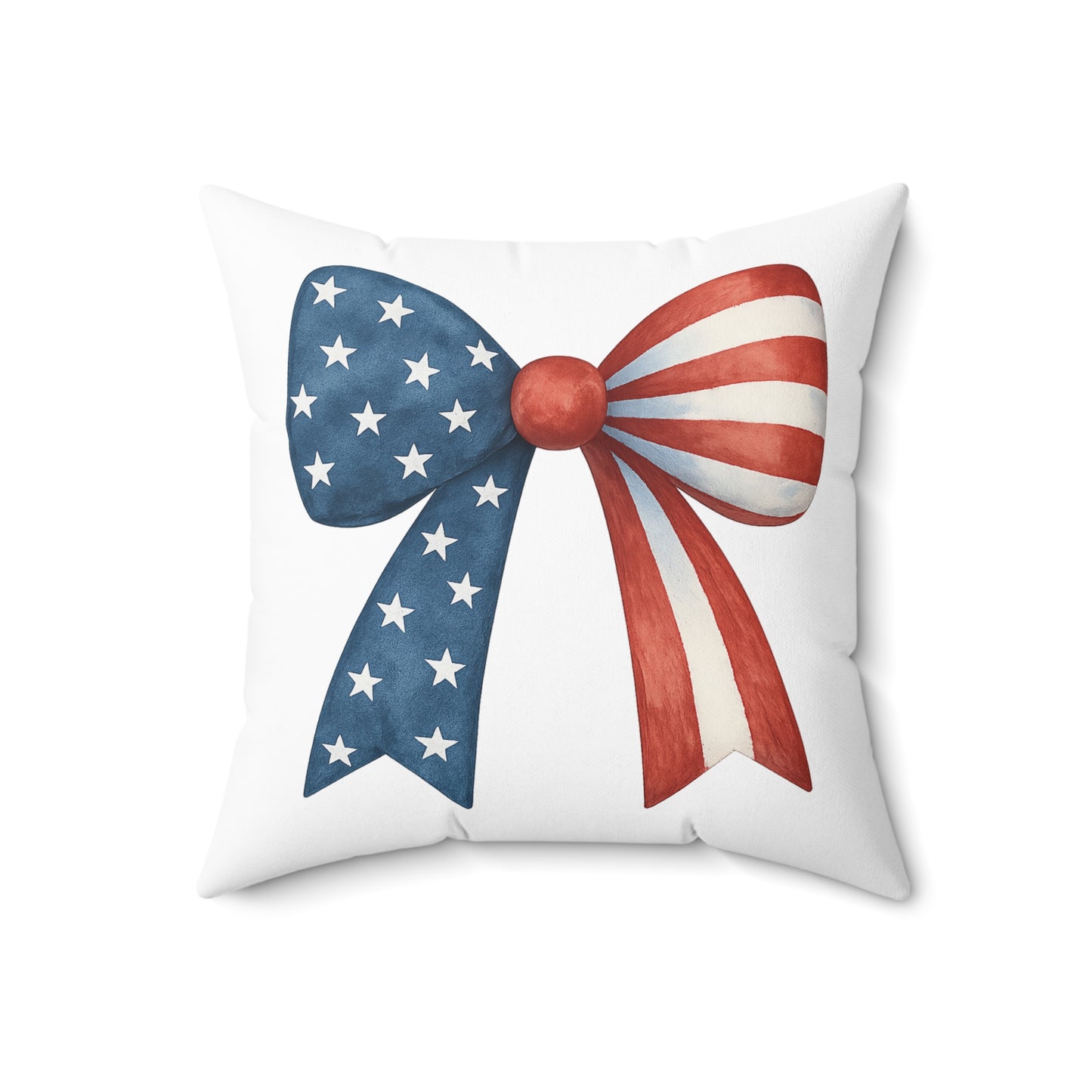 Patriotic Bow Throw Pillow | 4th of July Pillow | American Flag Decor | USA Stars Stripes Pillow | July 4th Home Decor | Red White Blue Pillow