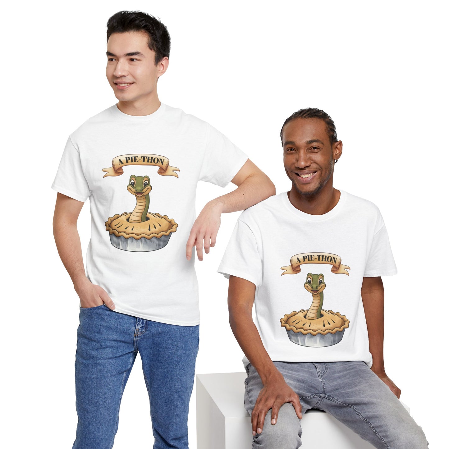 A Pie-Thon Funny Snake Pun Shirt – Cute Animal Joke T-Shirt – Quirky Graphic Tee for Pun Lovers, Reptile Fans, and Unique Gift Ideas