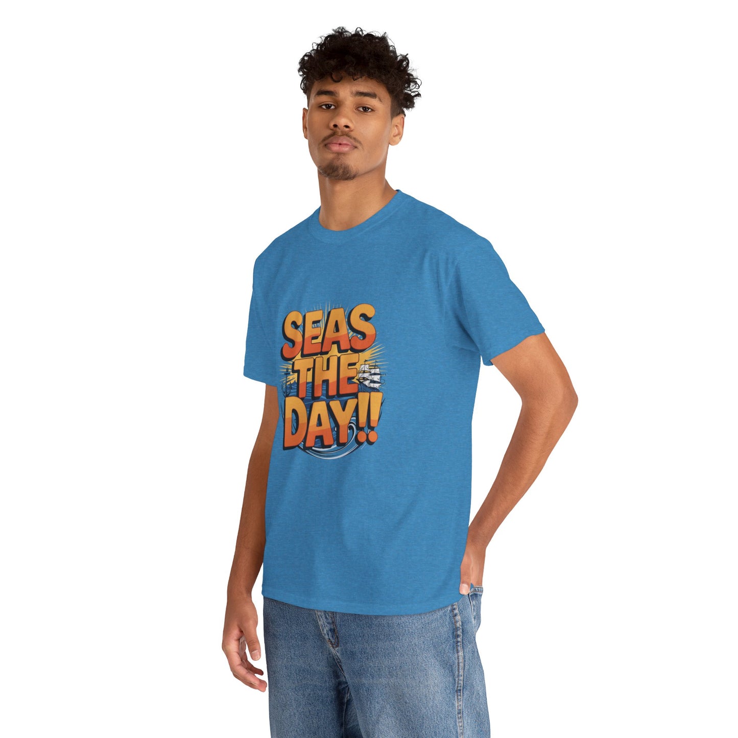 Seas The Day!! Tee • Ocean Pun Graphic Shirt • Comfort Colors Unisex Beachy Vibes • Nautical Aesthetic • Gift for Sea Lovers & Summer Vacays