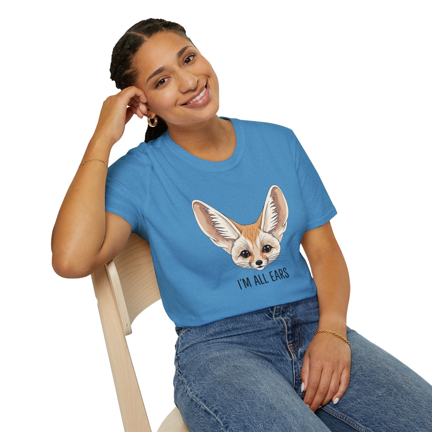 Fennec Fox Funny T-Shirt | I’m All Ears Animal Tee | Cute Pet Tee for Women Men | Unique Gift | Trending Animal Motif Shirt