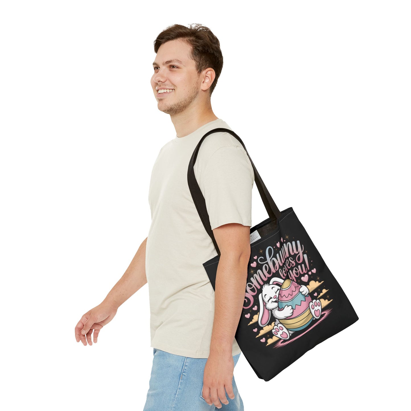 Easter Bunny Tote Bag Somebunny Loves You Easter Bag Bunny