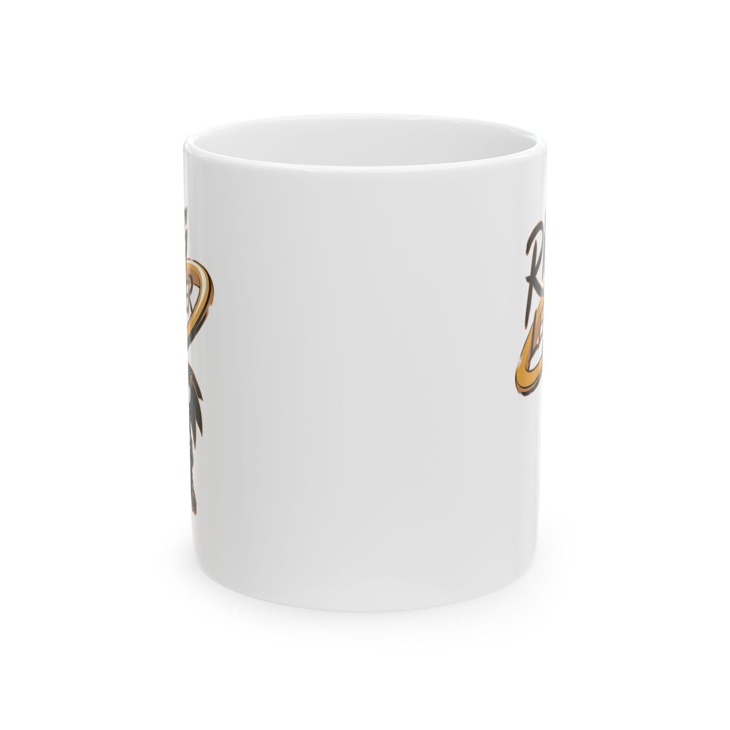 Ring Leader Mug – Funny Coffee Cup with Retro Gamer Vibes, Bold Gold Ring Design, Dishwasher Safe Ceramic, Gift for Gamers & Coffee Lovers