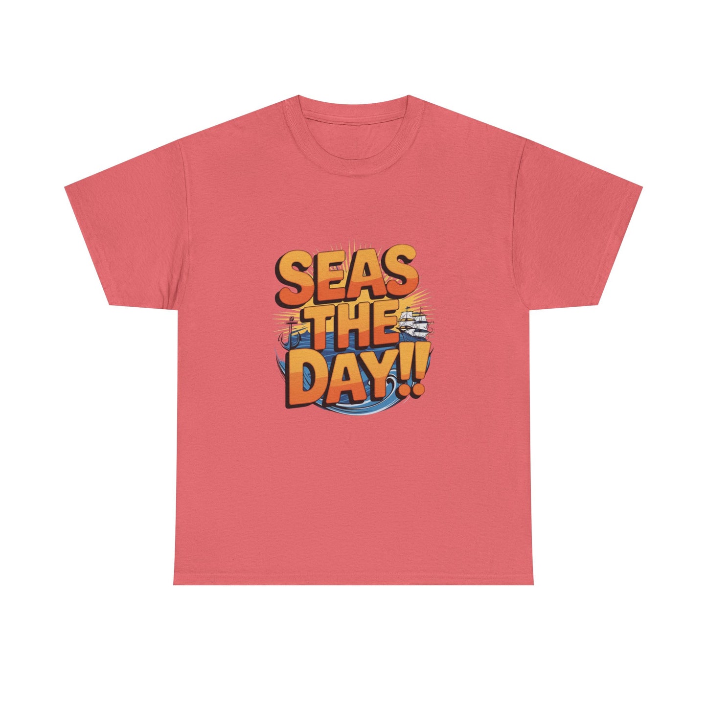 Seas The Day!! Tee • Ocean Pun Graphic Shirt • Comfort Colors Unisex Beachy Vibes • Nautical Aesthetic • Gift for Sea Lovers & Summer Vacays