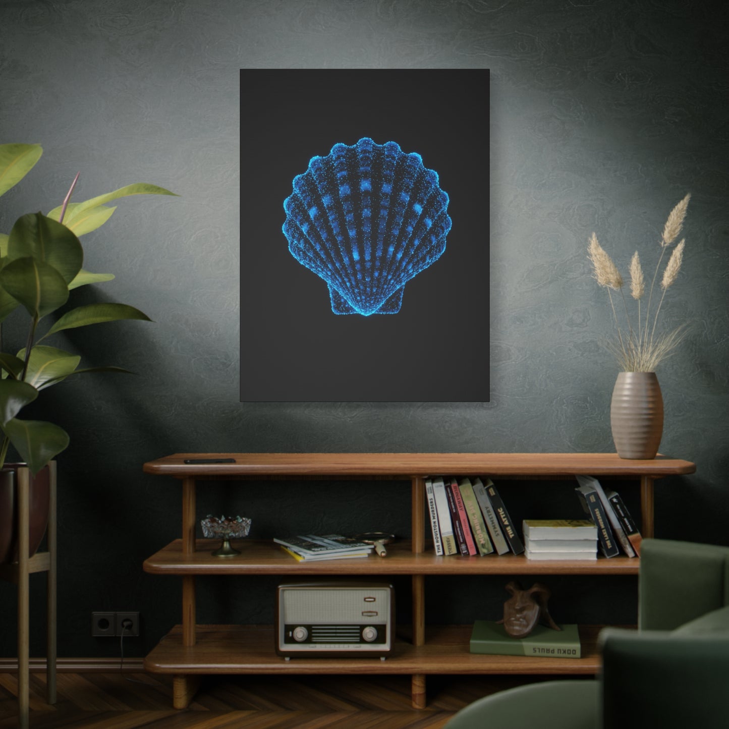 Blue Shell Canvas Art – Ocean-Inspired Home Decor