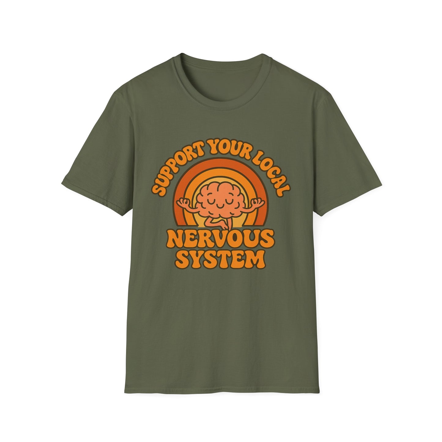 Support Your Local Nervous System T-Shirt | Funny Brain Tee, Neurodiversity Gift, Mental Health Humor Shirt, Science Geek Retro Tee