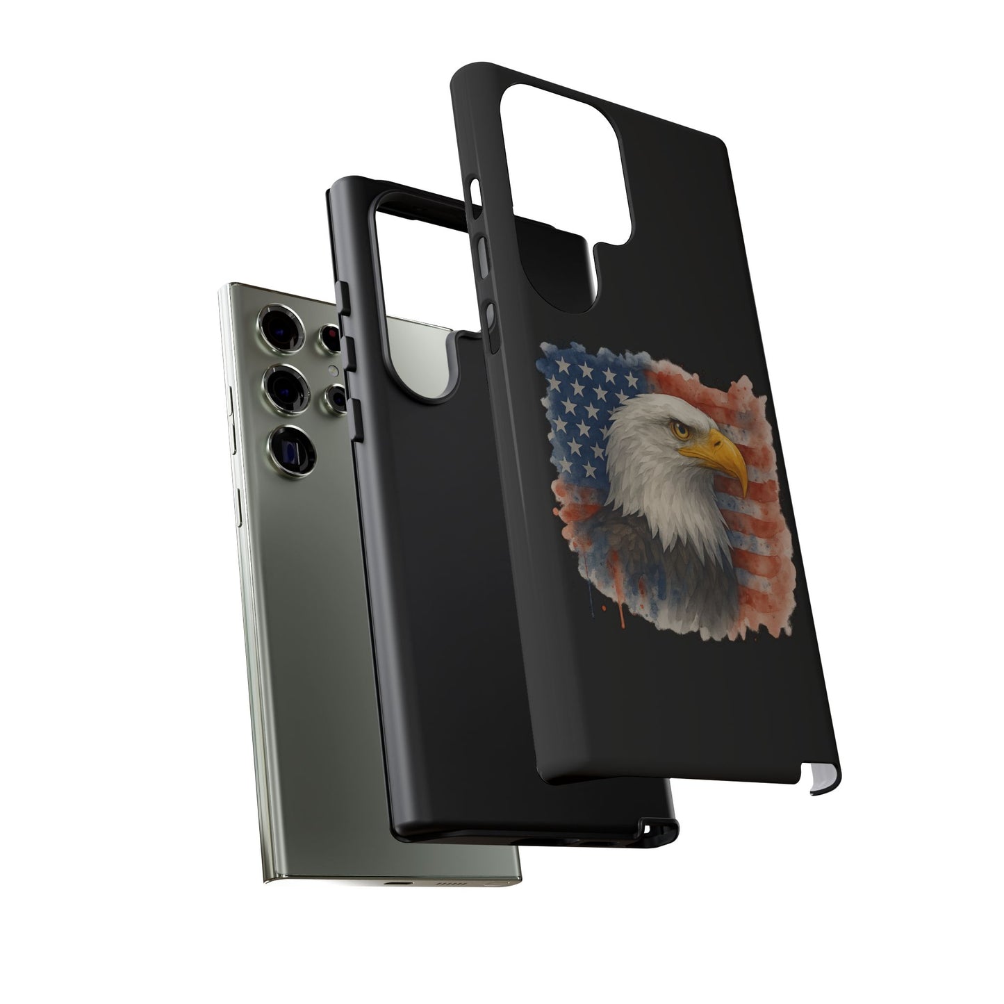 Eagle Flag Phone Case for Samsung Phone - Patriotic Tough Case for Freedom Lovers 4th of July Case Memorial Day Veteran's Day