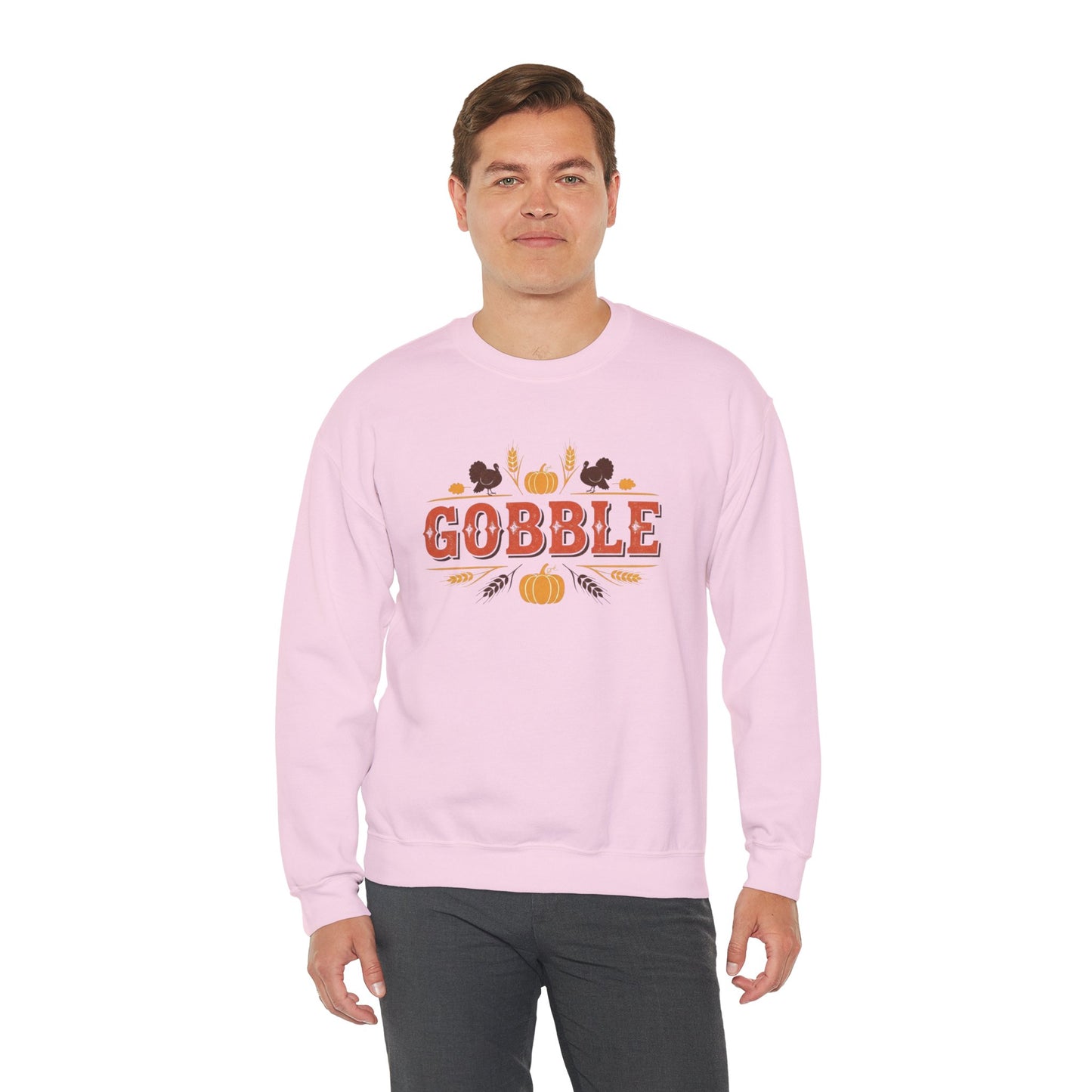 Gobble Thanksgiving Sweatshirt, Fall Pumpkin Turkey Shirt, Cozy Autumn Crewneck, Cute Gobble Pullover, Thanksgiving Dinner Outfit