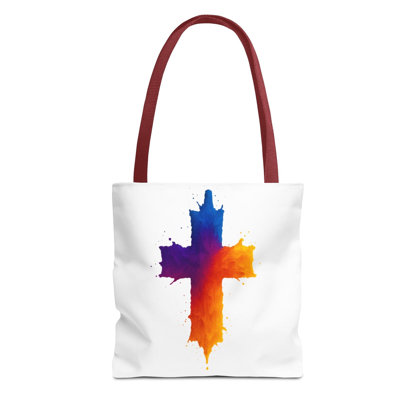 Watercolor Cross Tote Bag, Faith Tote, Christian Gift Bag, Religious Art Shoulder Bag, Inspirational Everyday Carry, Spiritual Cross Design Tote