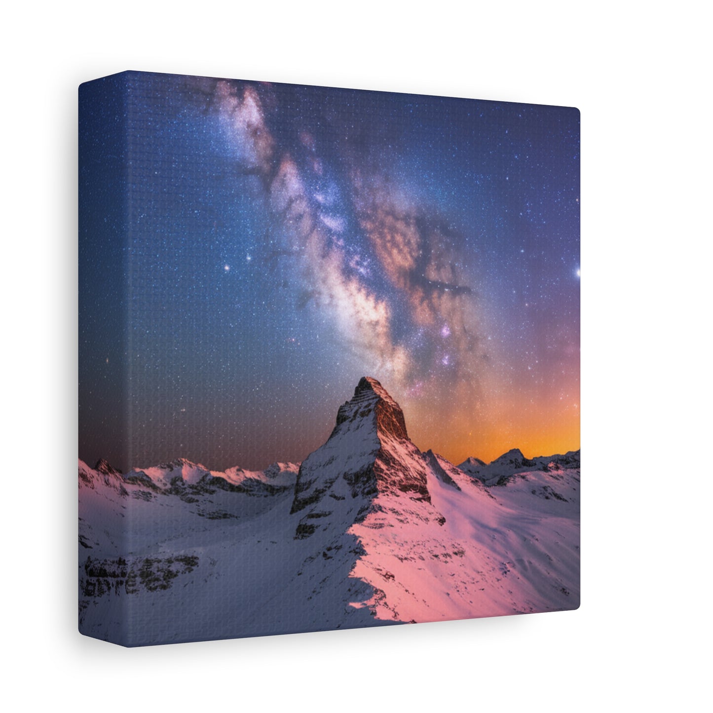 Canvas Art Mountain Top and Milky Way Galaxy View Space Canvas Starry Art with a View