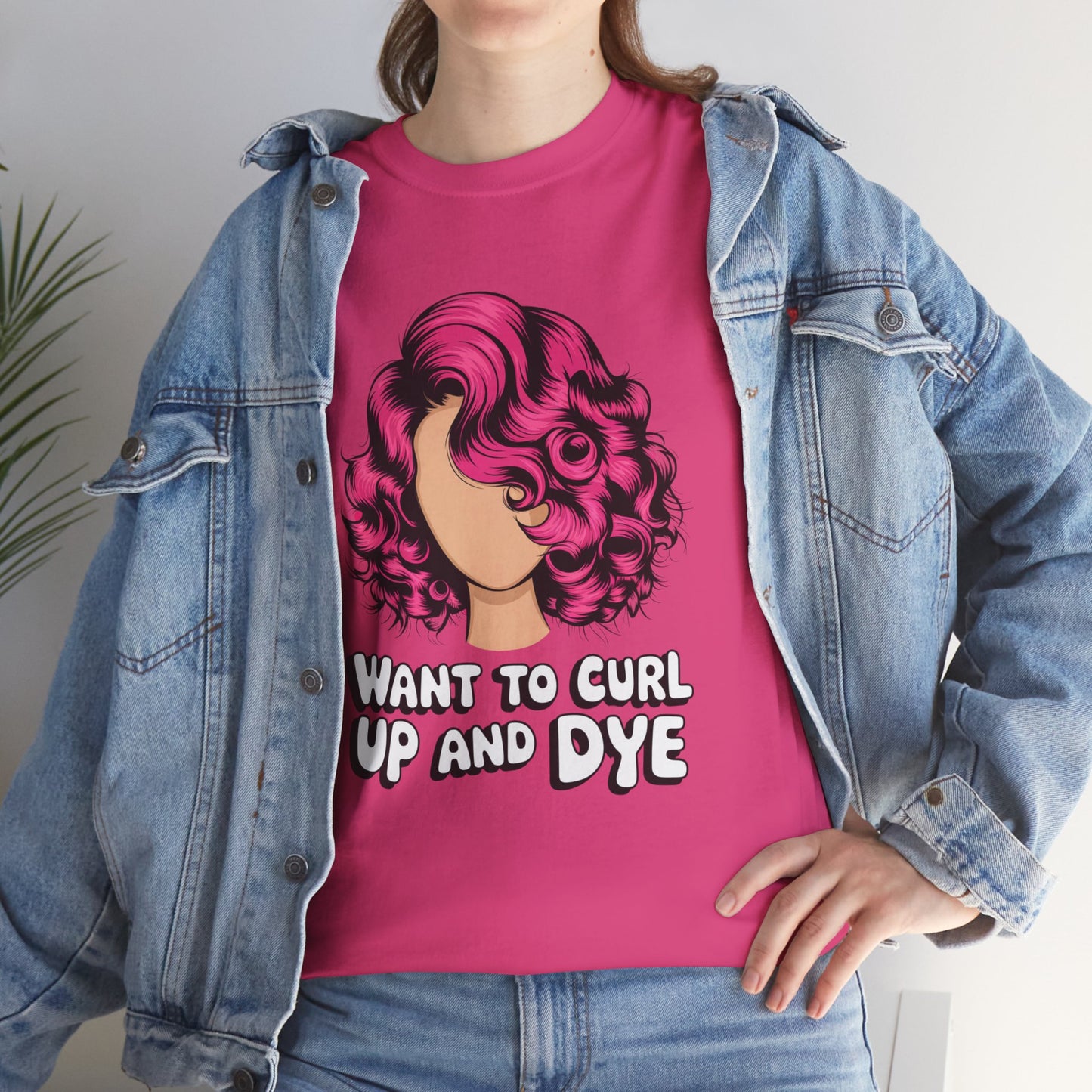 Curly Hair Tee: Want To Curl Up And Dye – Funny Hair Colorist Tee, Salon & Curl Lovers Gift, Trendy Graphic Shirt for Hairstylists