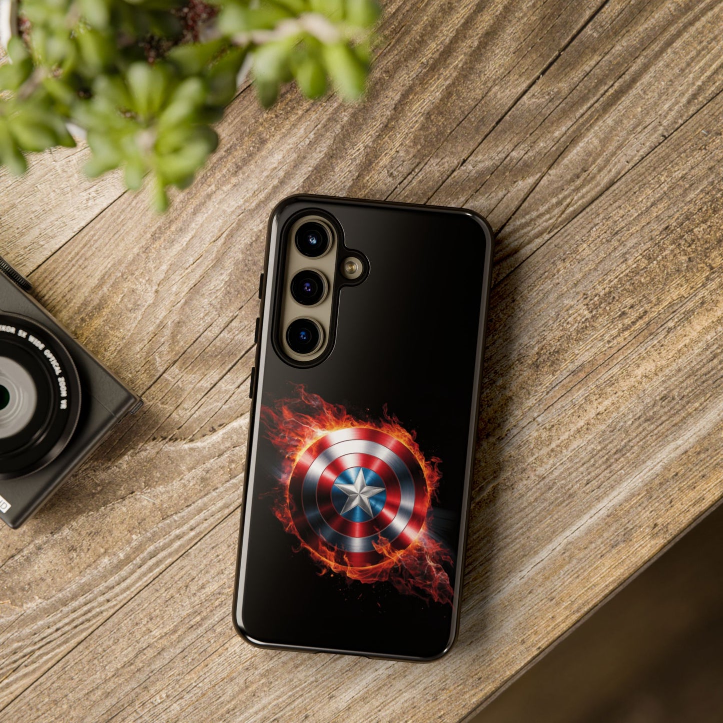 Captain America Shield in Flames Samsung Galaxy Tough Case