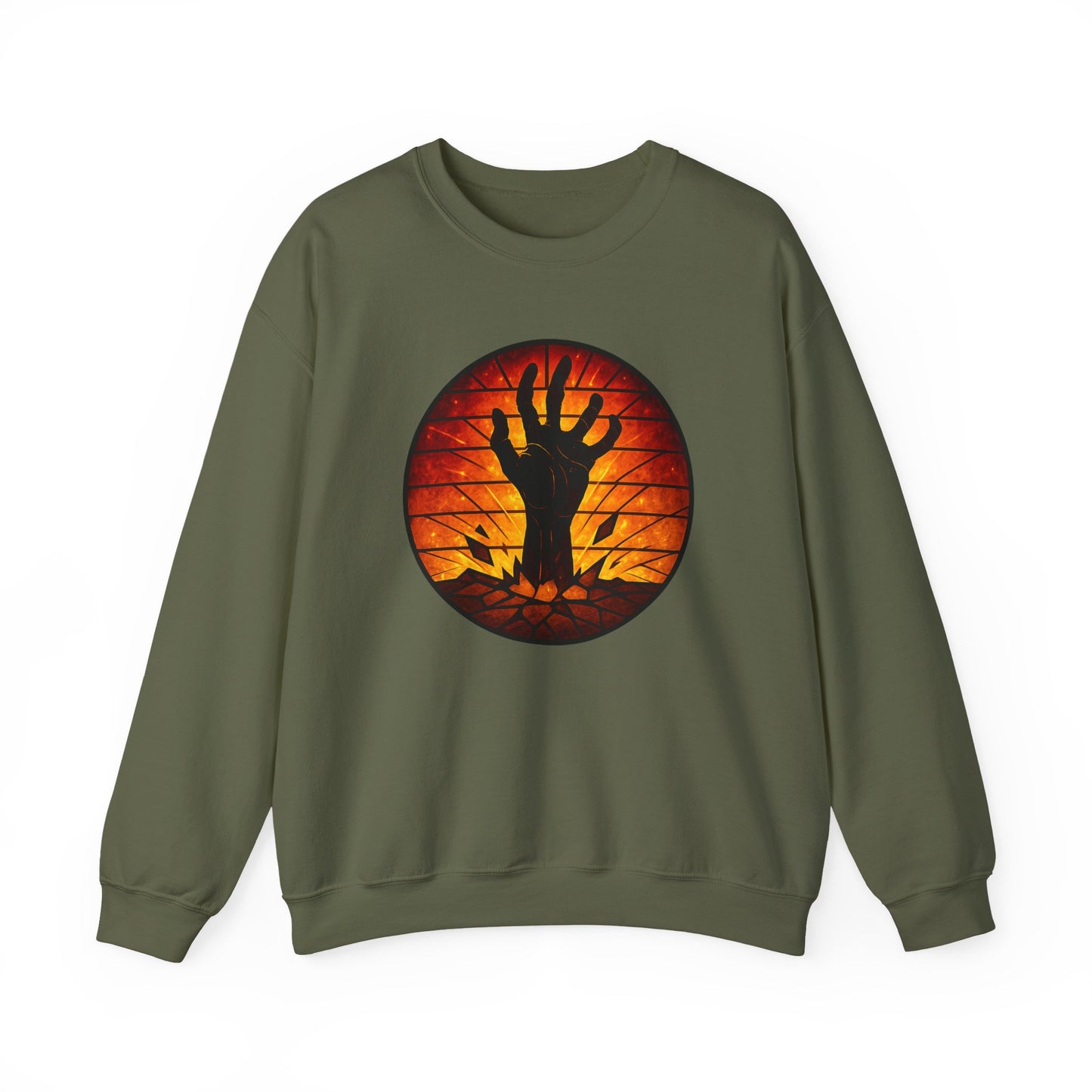 Zombie Hand Sweatshirt, Creepy Rising Hand Crewneck, Halloween Graveyard Sweatshirt, Spooky Hand Emerging, Gothic Horror Sweater