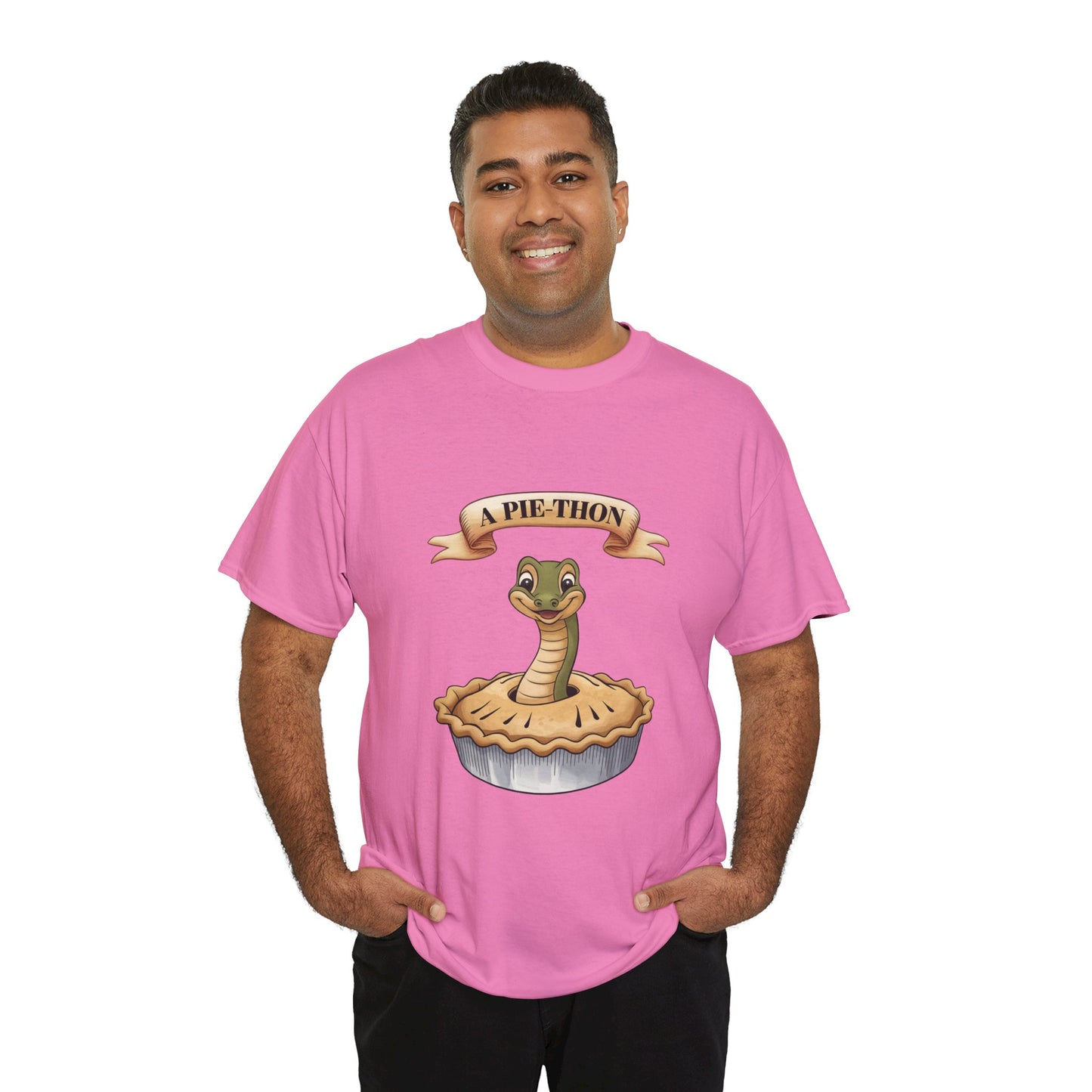 A Pie-Thon Funny Snake Pun Shirt – Cute Animal Joke T-Shirt – Quirky Graphic Tee for Pun Lovers, Reptile Fans, and Unique Gift Ideas