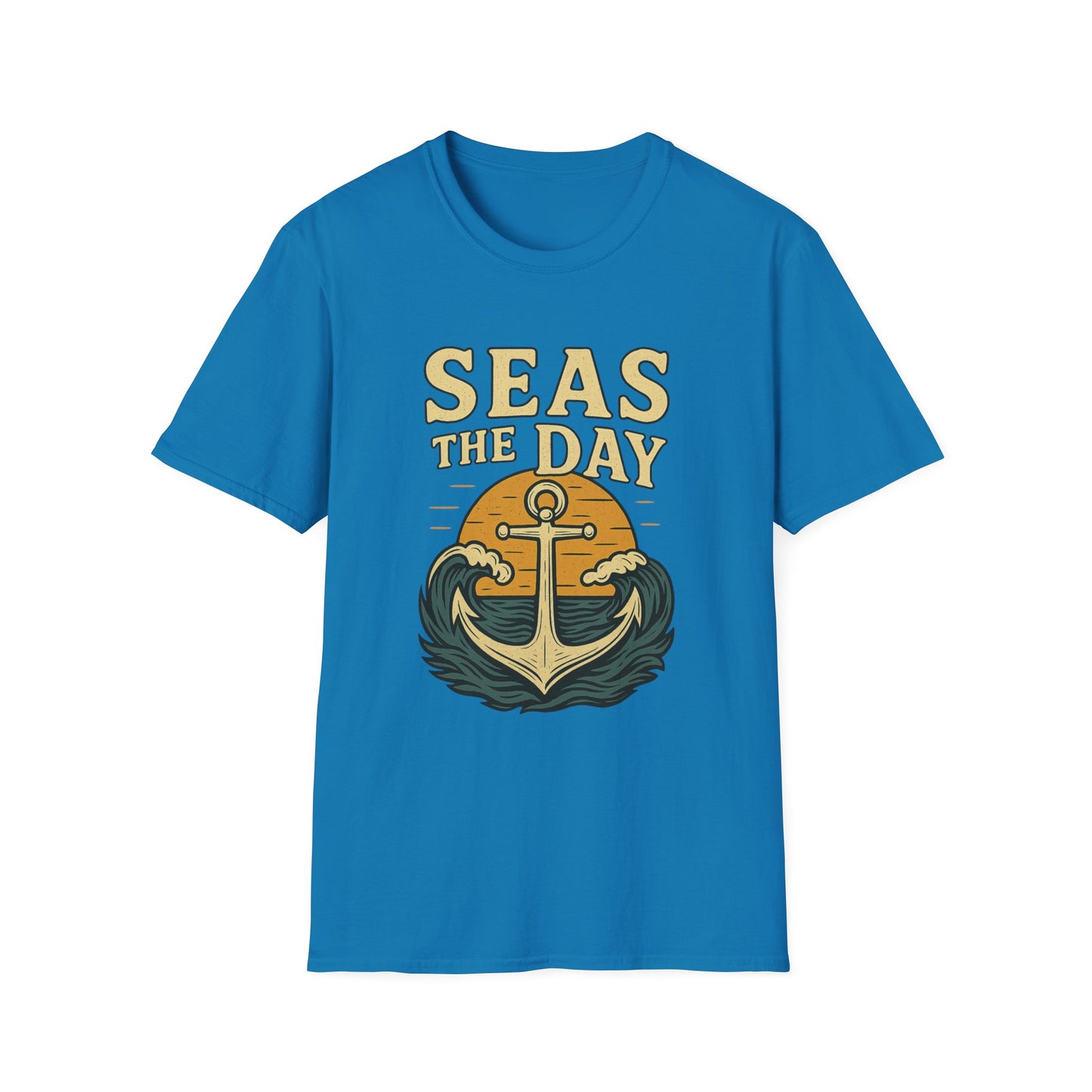 Seas the Day Shirt – Nautical Anchor Ocean Tee | Coastal Beach Graphic T-Shirt | Funny Seaside Pun Gift | Unisex Summer Travel Top