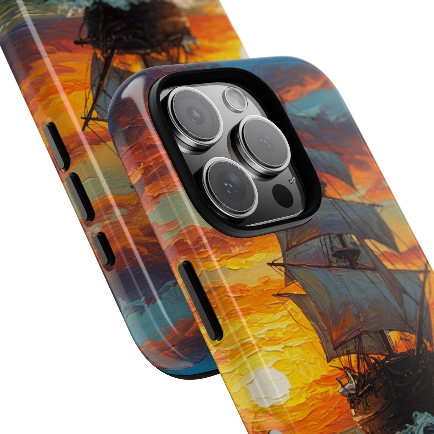 iPhone Case - Ship Sailing at Sunset Design