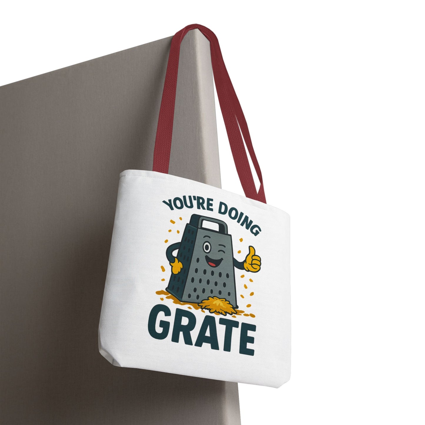 Funny Cheese Pun Tote Bag – “You’re Doing Grate” Grocery Bag | Cute Gift for Coworkers, Teachers, Food Lovers & Everyday Motivation