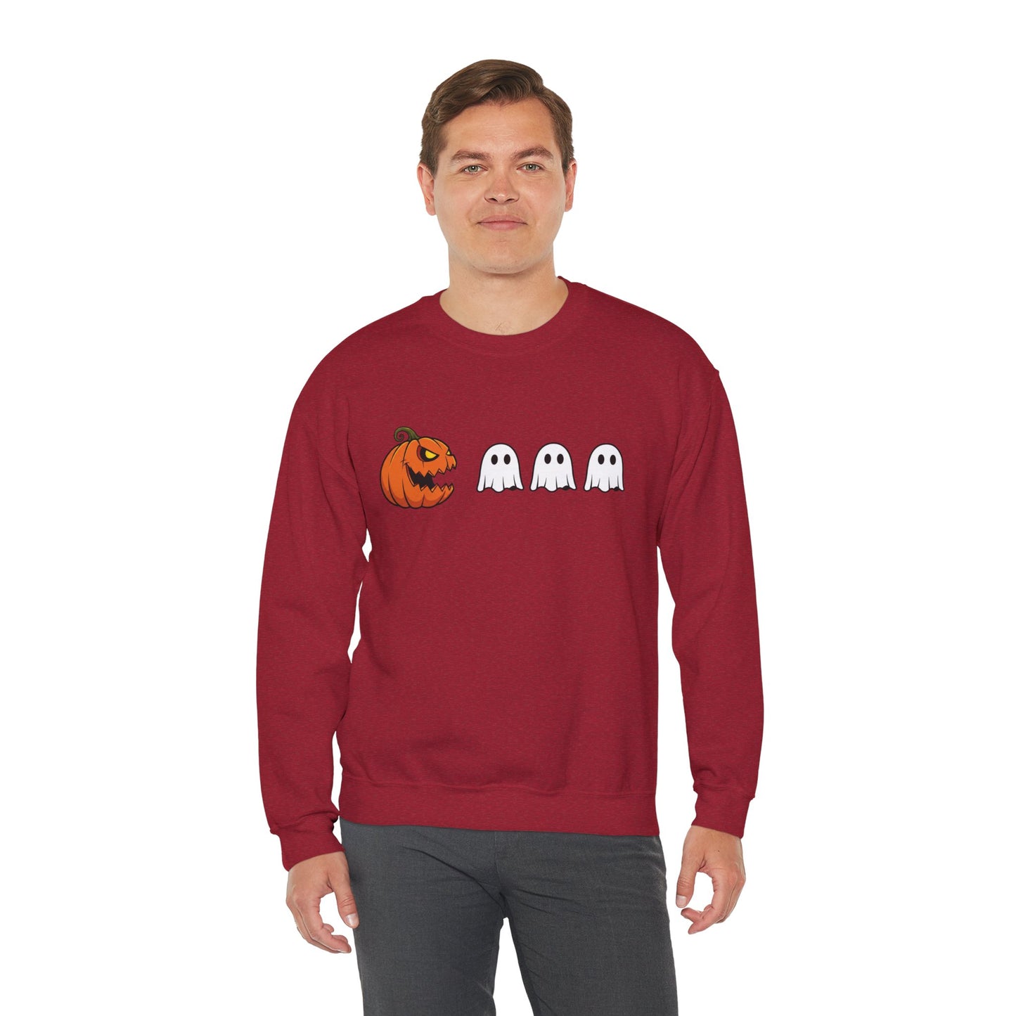 Pumpkin Ghost Sweatshirt, Funny Halloween Crewneck, Spooky Ghost Sweater, Cute Pumpkin Sweatshirt, Fall Outfit, Scary Face Sweatshirt