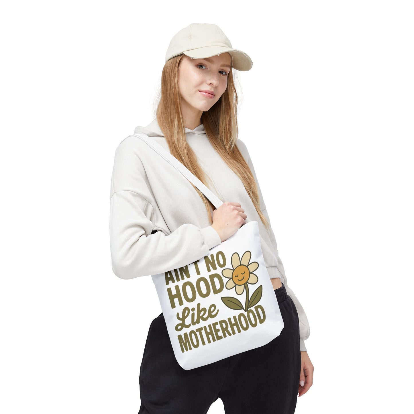 Motherhood Tote Bag with Flower Design Mother's Day Bag Tote for Mom Reusable Shopping Bag