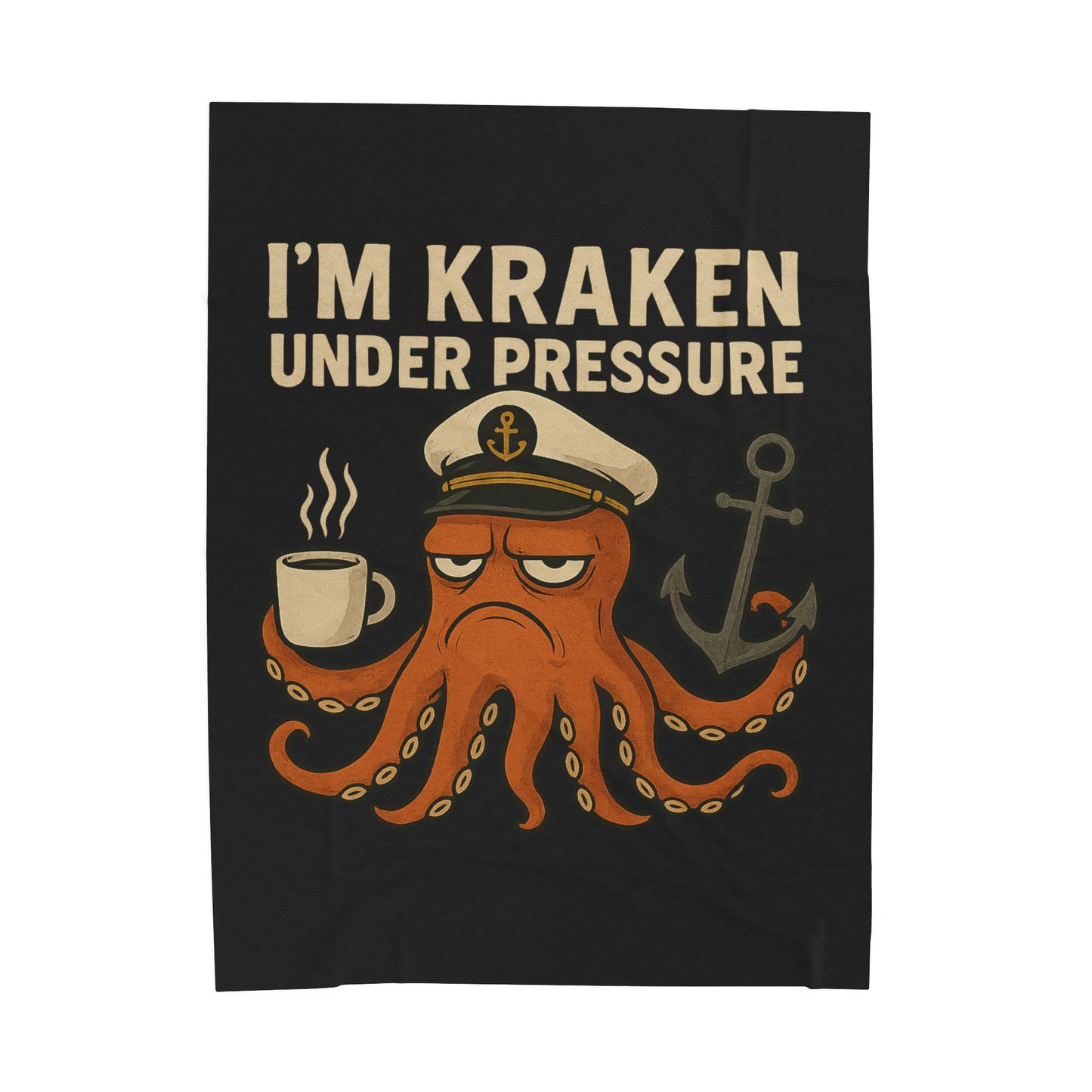 Kraken Under Pressure Plush Blanket - Fun Nautical Decor for Cozy Nights Beach Themed Throw Ocean Decoration