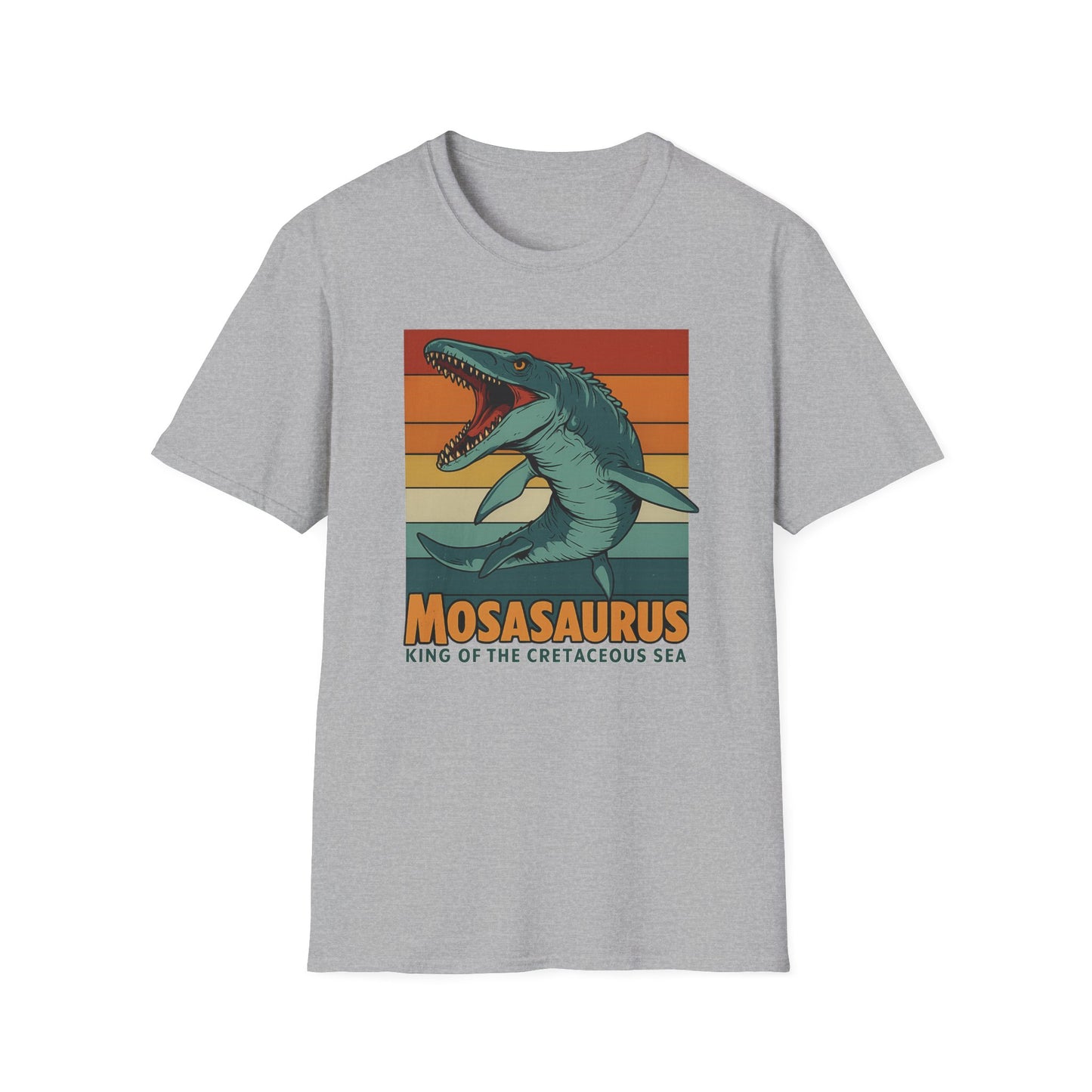 Retro Mosasaurus T-Shirt - Cretaceous Sea Monster Graphic Tee, Dinosaur Lover Gift, Paleontology Birthday, Soft Unisex Jurassic Cotton