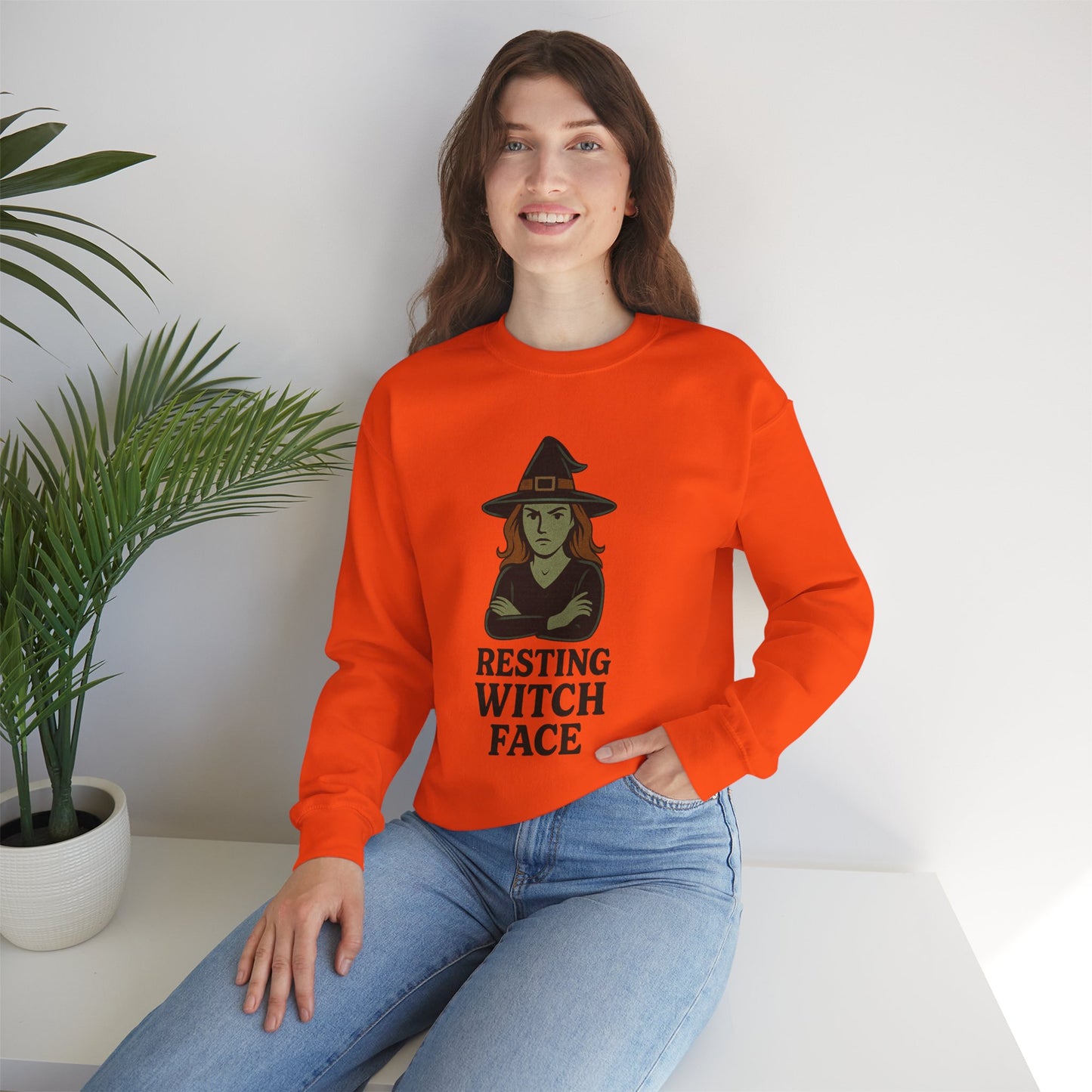 Resting Witch Face Sweatshirt, Funny Halloween Witch Crewneck, Spooky Season Sweatshirt, Fall Humor Graphic Pullover, Witchy Gift