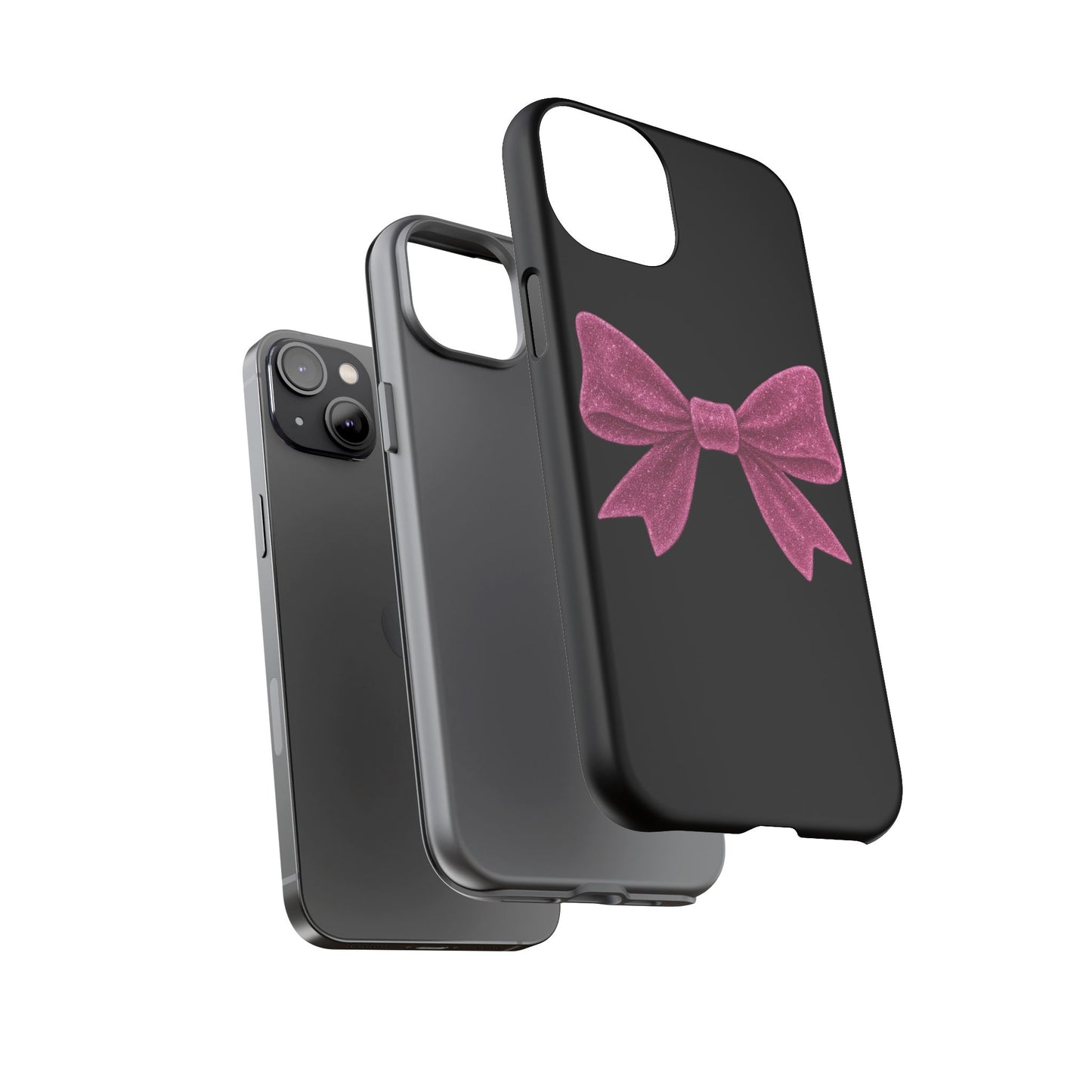 Pink Bow iPhone Case β Coquette Aesthetic Phone Cover β Glitter Soft Girl Tech Accessory β Cute Glossy Pinkcore Case β Gift for Her