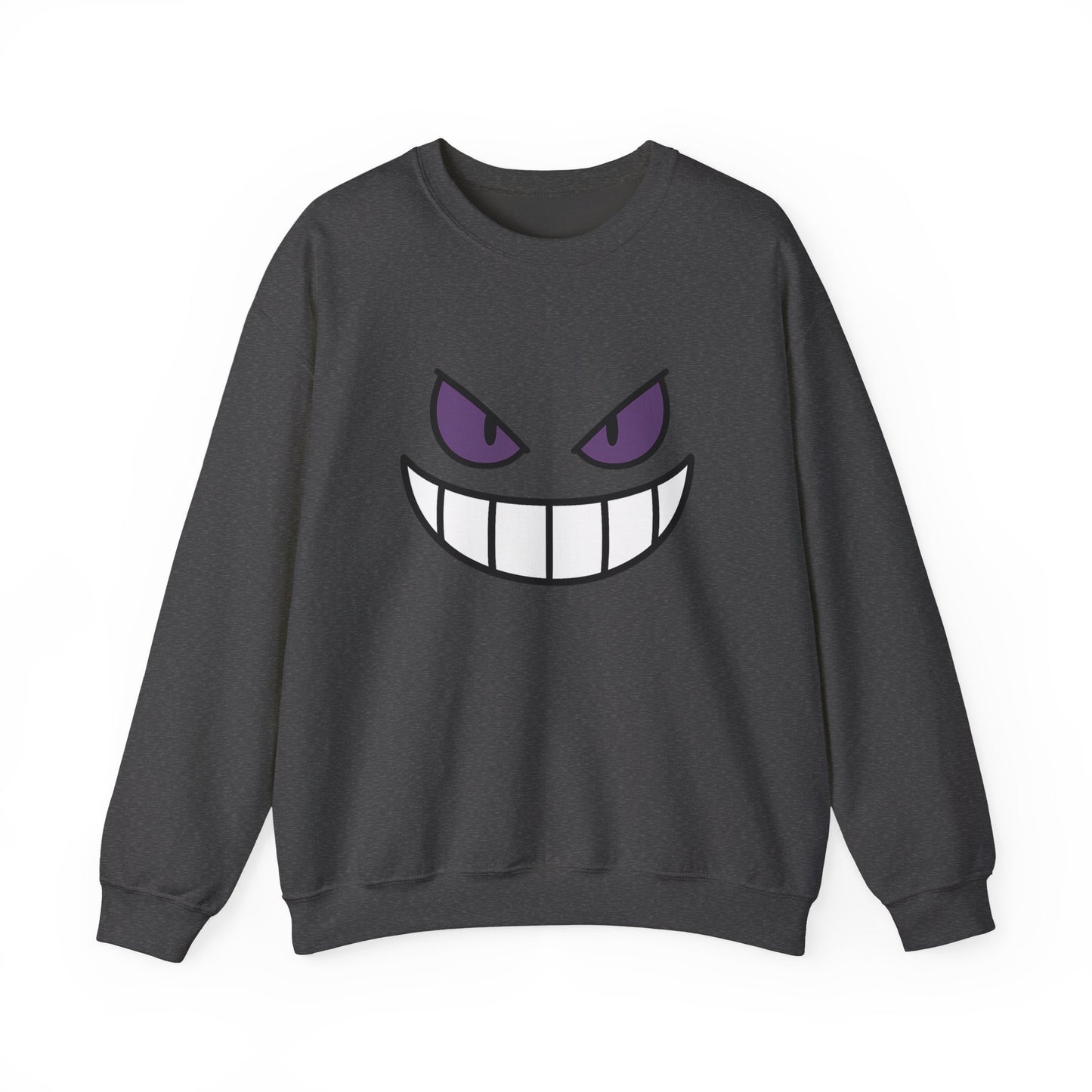 Sinister Grin Sweatshirt, Creepy Smile Crewneck, Dark Cartoon Face Sweatshirt, Halloween Gothic Sweatshirt, Spooky Grin Pullover