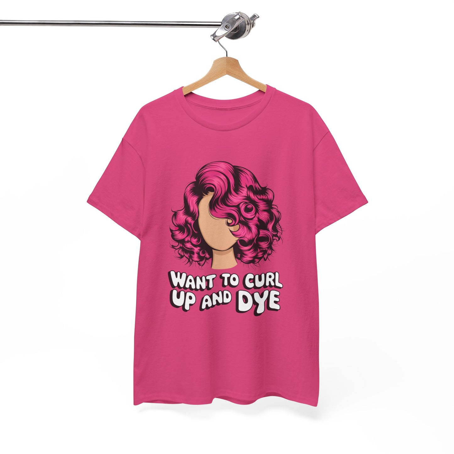 Curly Hair Tee: Want To Curl Up And Dye – Funny Hair Colorist Tee, Salon & Curl Lovers Gift, Trendy Graphic Shirt for Hairstylists
