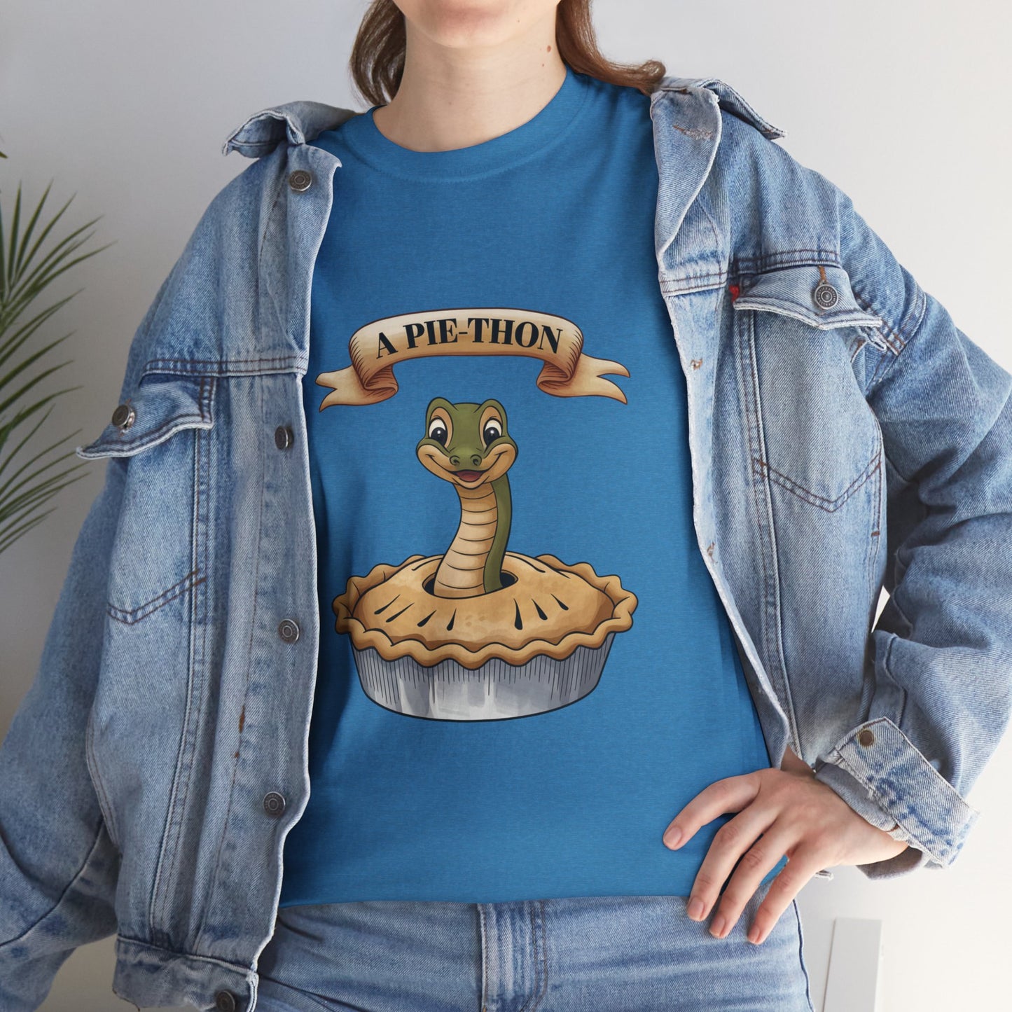 A Pie-Thon Funny Snake Pun Shirt – Cute Animal Joke T-Shirt – Quirky Graphic Tee for Pun Lovers, Reptile Fans, and Unique Gift Ideas