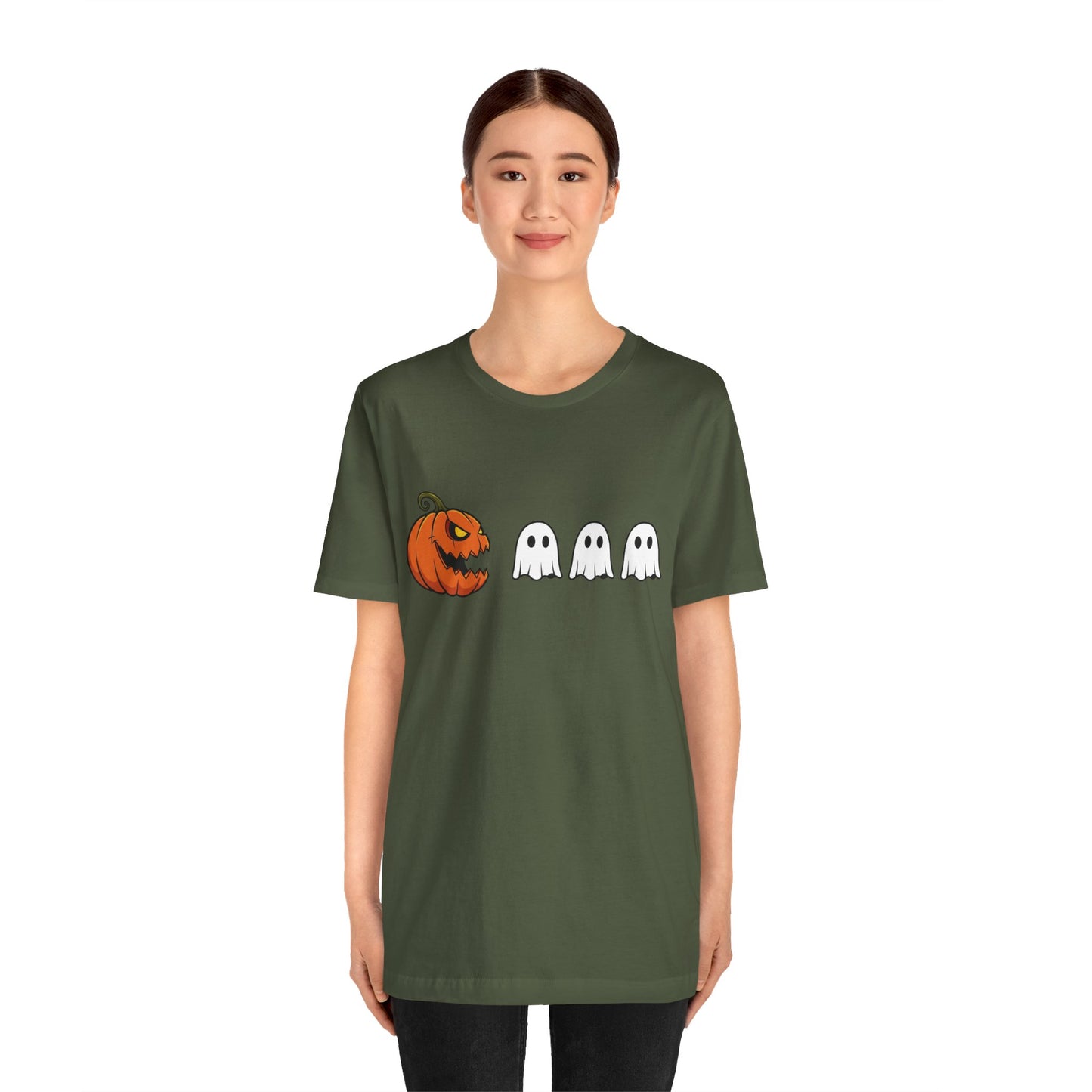 Pumpkin Pac-Man Shirt, Halloween Arcade Tee, Pumpkin Chase Ghosts Tee, Retro Gaming Halloween, Spooky Season Shirt, Vintage Game Pumpkin Top