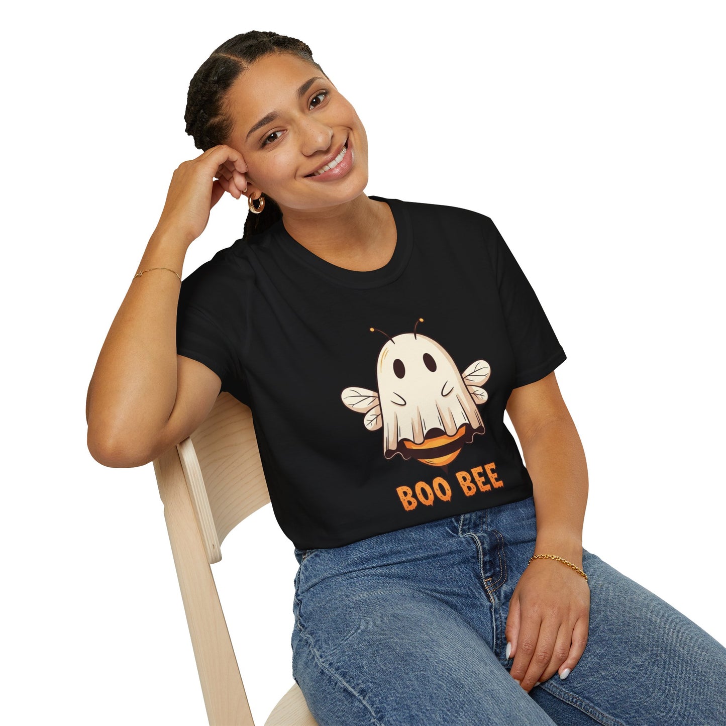 Funny Boo Bee Halloween Shirt – Cute Ghost Bee Costume Tee, Spooky Season Pun Shirt, Bee Lover Gift, Fall T-Shirt, Unisex Sizes