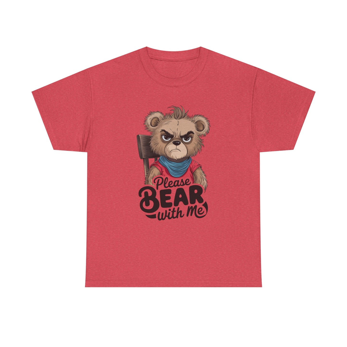 Grumpy Bear Graphic Tee – Please Bear With Me Shirt – Funny Animal T‑shirt – Sarcastic Humor Gift – Cute Bear Meme Art Tee