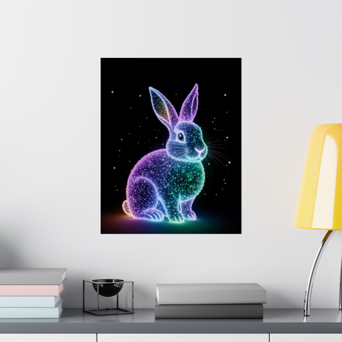 Vertical Poster - Bioluminescent Easter Bunny Easter Decor Easter Bunny Poster Home Decor