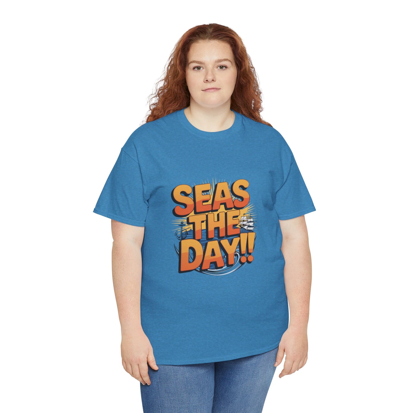 Seas The Day!! Tee • Ocean Pun Graphic Shirt • Comfort Colors Unisex Beachy Vibes • Nautical Aesthetic • Gift for Sea Lovers & Summer Vacays