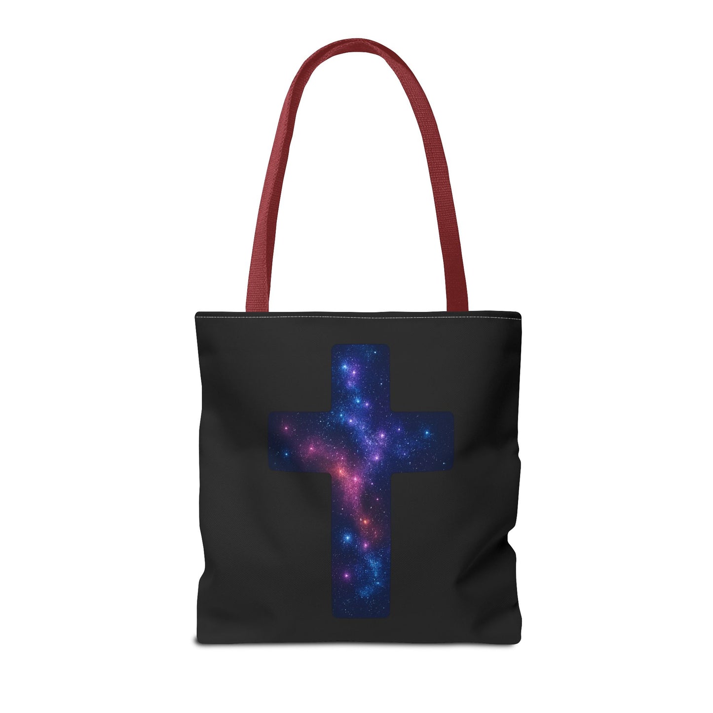 Galaxy Cross Tote Bag – Christian Faith Bag, Inspirational Reusable Shopper, Spiritual Gift for Women & Men, Religious Church Bag