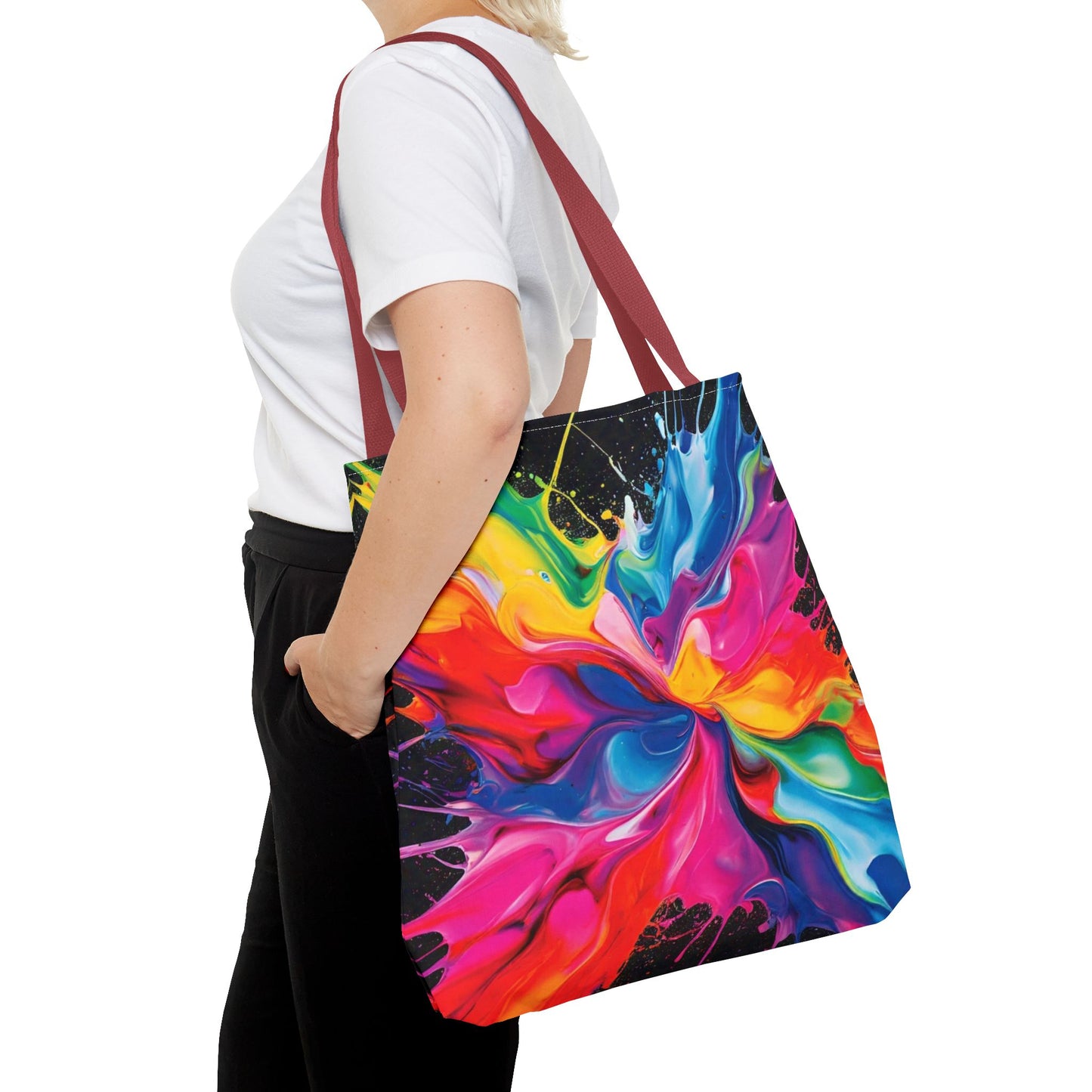 Vibrant Abstract Swirl Tote Bag | Colorful Expressionism Canvas Tote – Bold Art Accessory & Eco-Friendly Gift for Art Lovers