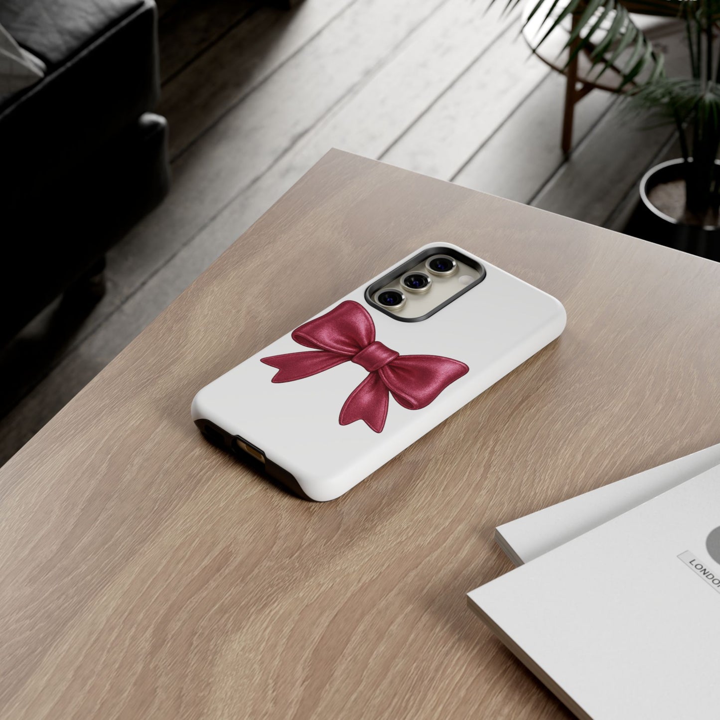 Pink Bow Samsung Case – Cute Girly Phone Cover – Glossy Ribbon Case for Samsung Galaxy – Aesthetic Phone Accessory – Gift for Her