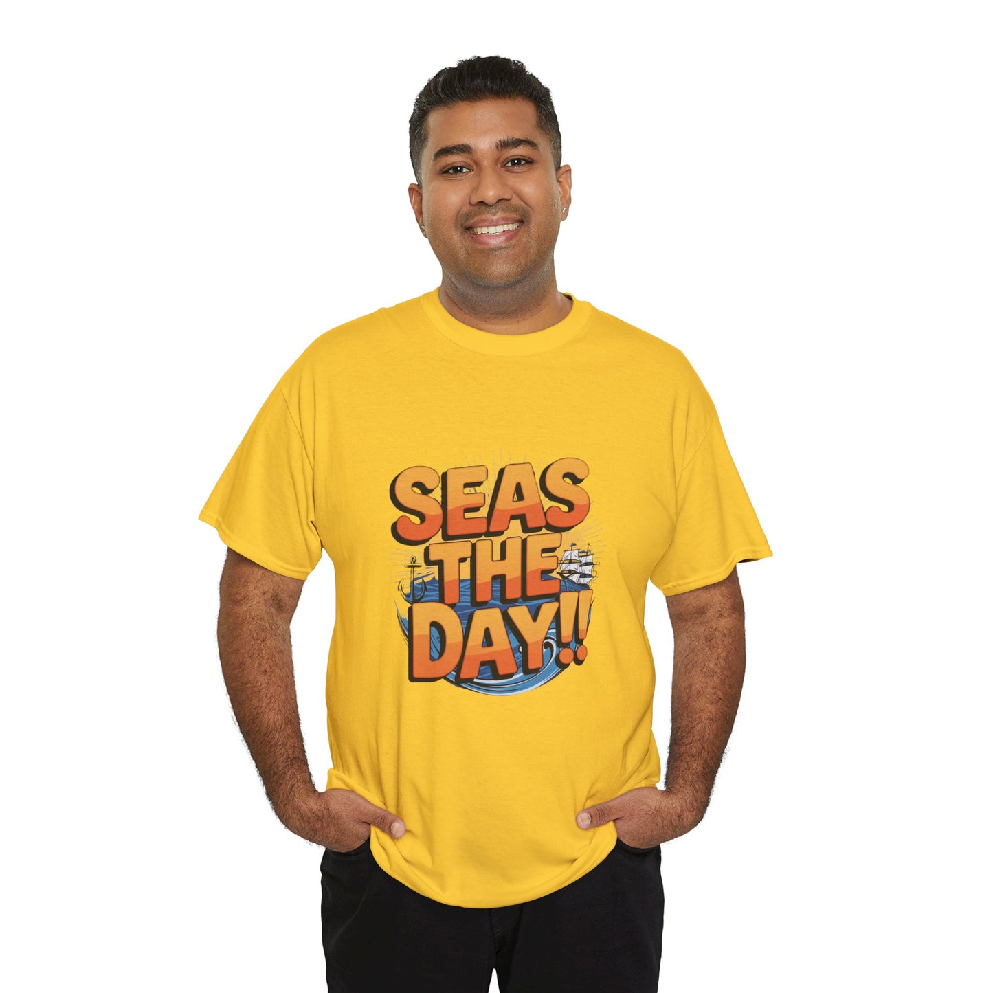 Seas The Day!! Tee • Ocean Pun Graphic Shirt • Comfort Colors Unisex Beachy Vibes • Nautical Aesthetic • Gift for Sea Lovers & Summer Vacays