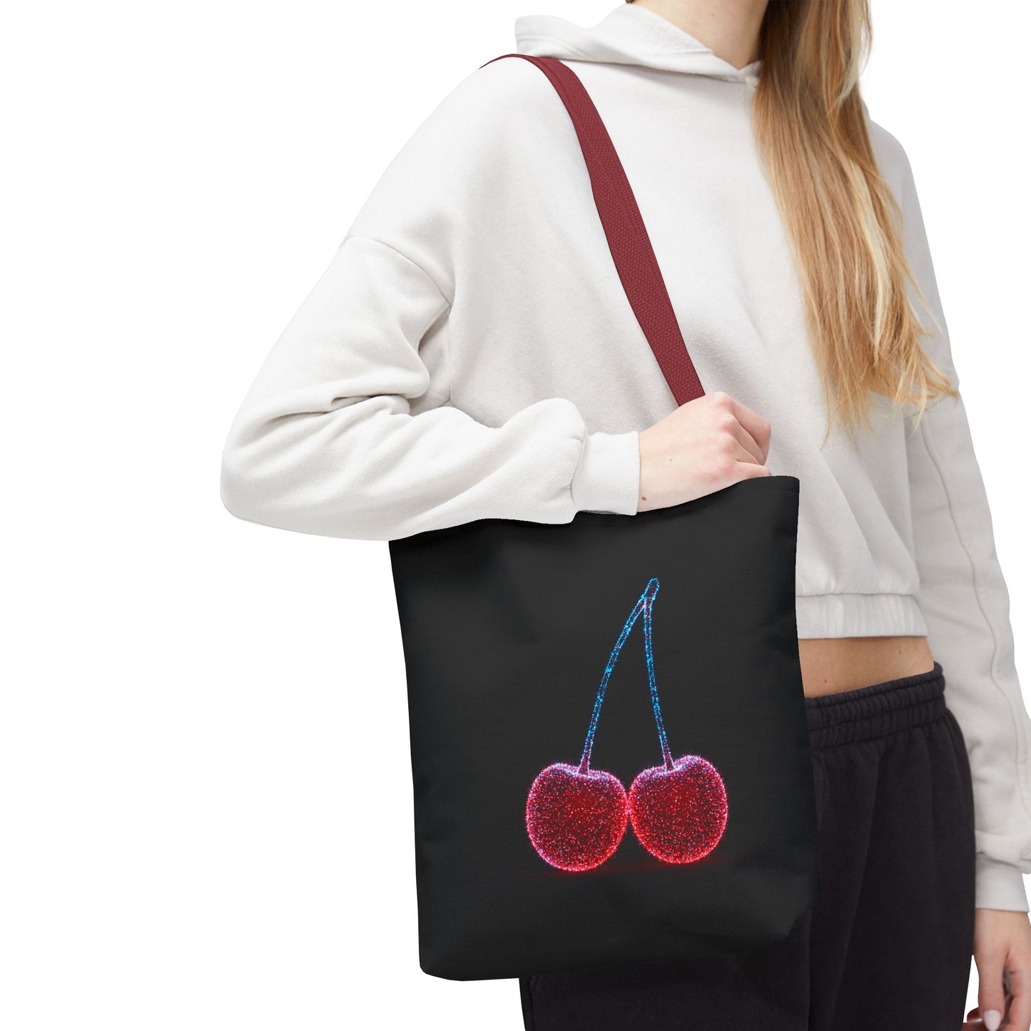 Sparkling Cherry Tote Bag Reusable Bag Shopping Bag Cherry Bag Reusable Tote