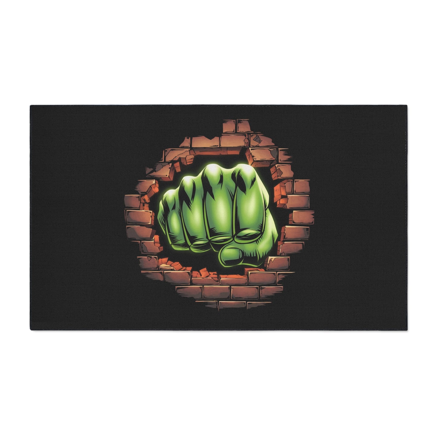 Green Fist Floor Mat Geeky Home Decor Comic Book Gift Welcome Mat Door Mat