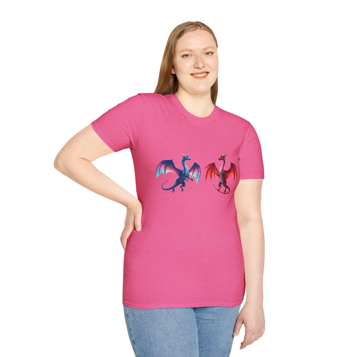 Dragon Duel Fantasy T-Shirt | Fire & Ice Dragon Graphic Tee | Unisex Gamer Shirt | DnD Gift | Cool Mythical Creature Shirt