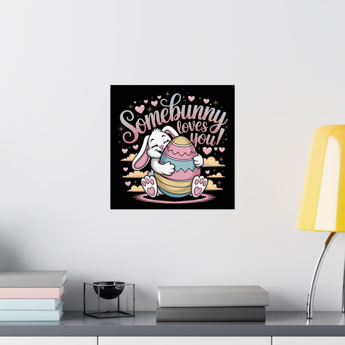 Poster Somebunny Loves You Easter Bunny Poster Easter Decor Easter Wall Art