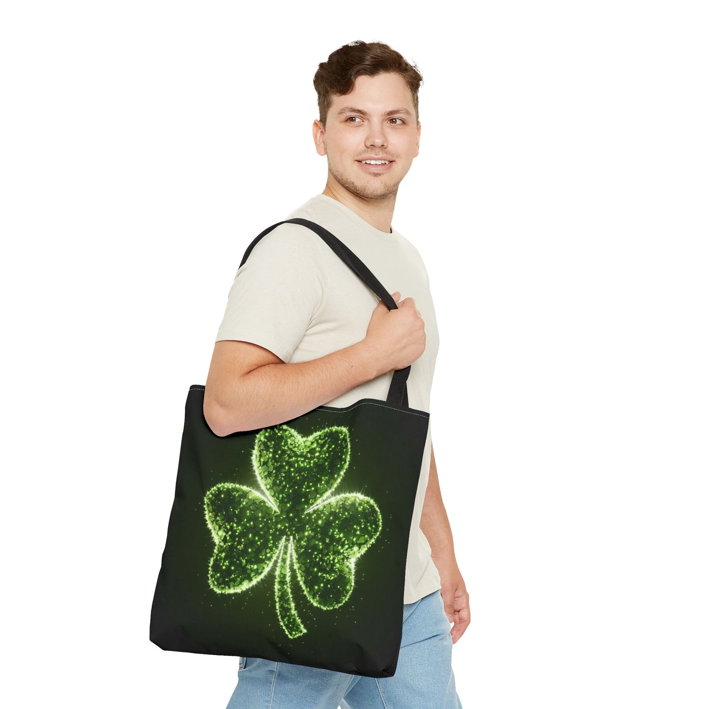 Lucky Shamrock Tote Bag, Green Clover Design Eco-Friendly Shoulder Bag For St. Patrick’s Day, Reusable Tote For Everyday Use And Gifts