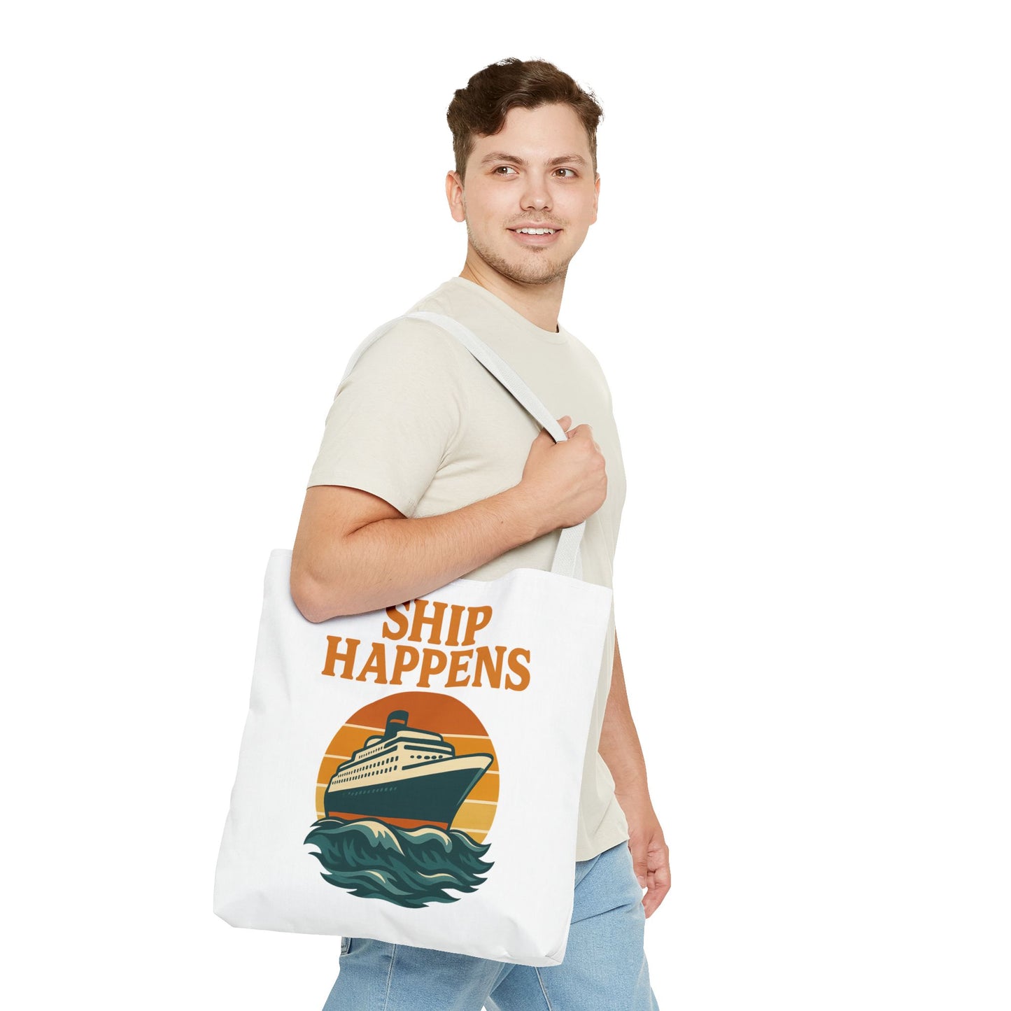 Ship Happens Tote Bag - Fun Nautical Design for Beach Lovers Cruise Bag Unique Gift for Travelers