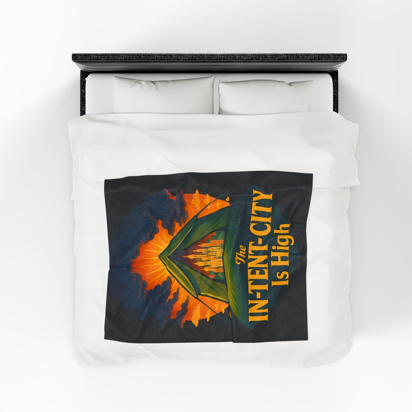 Plush Blanket - The In-Tent-City is High Intensity Throw Decor Funny Blanket