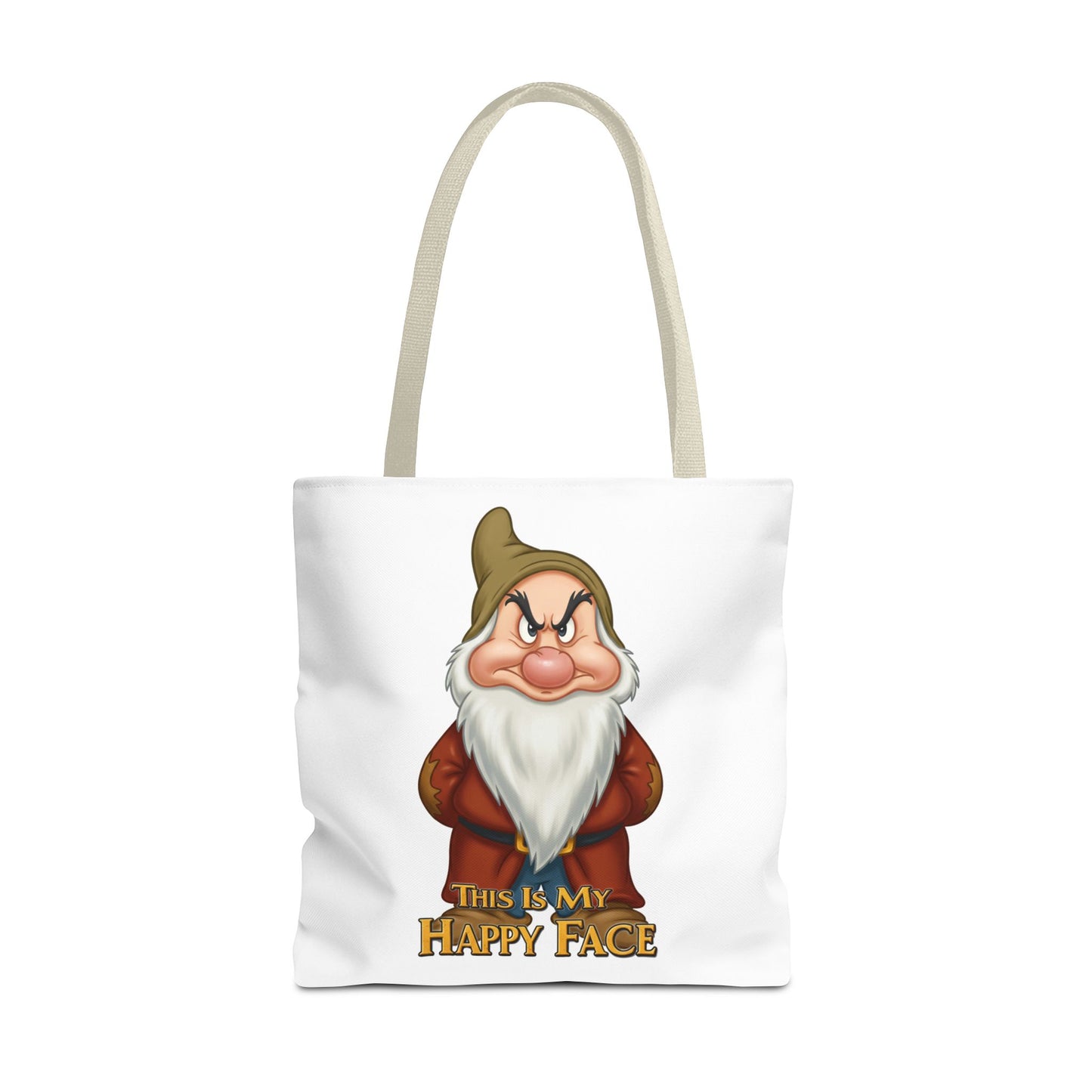 Grumpy Dwarf Tote Bag - "This Is My Happy Face"